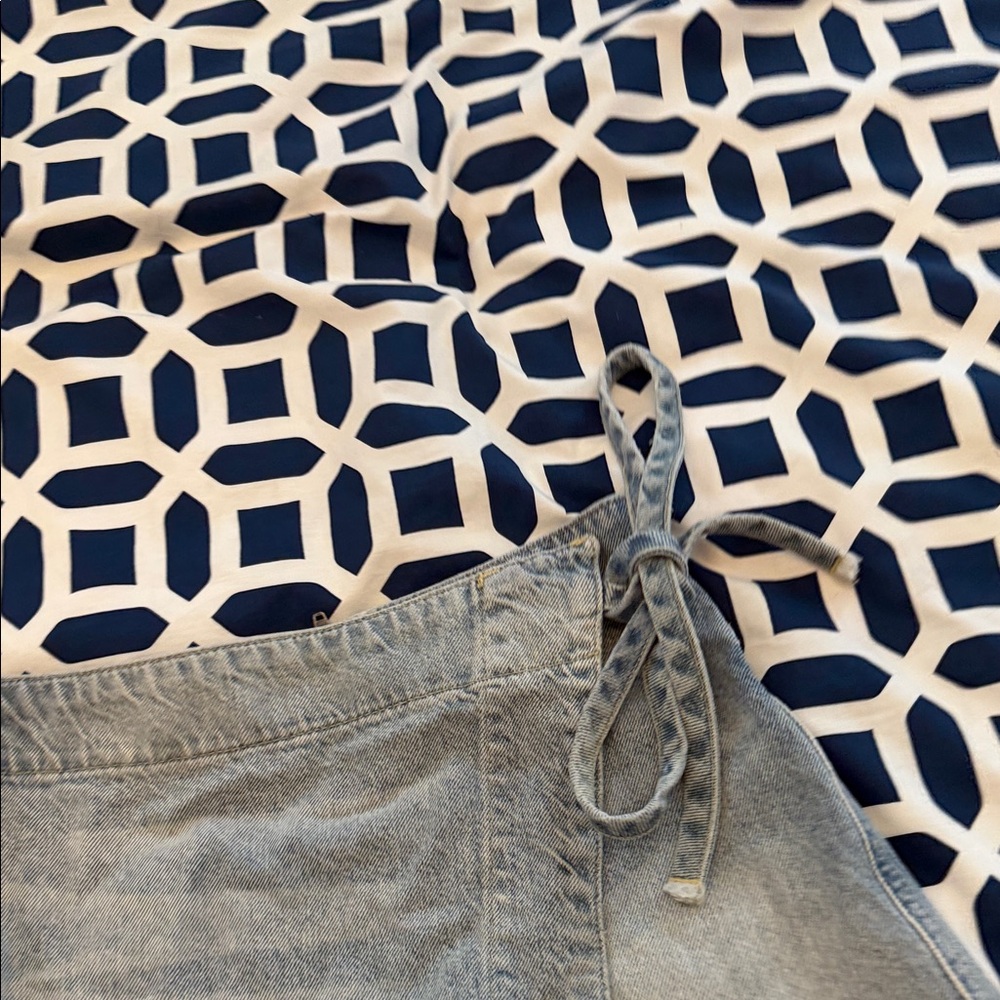 Free People Denim Wrap Mini Skirt - Picture 5 of 7
